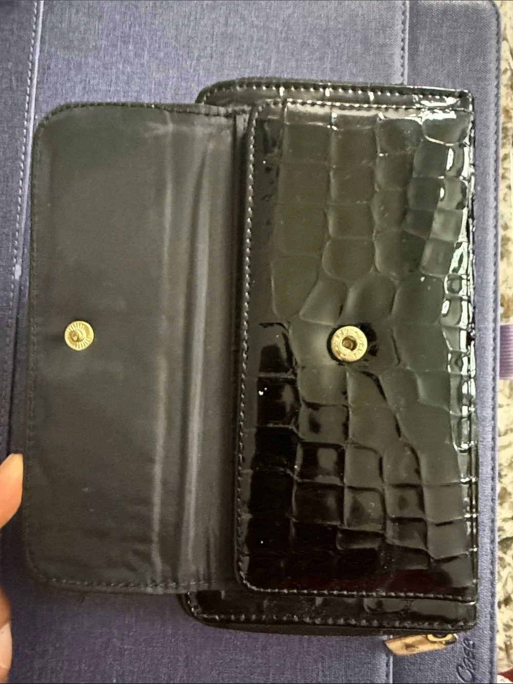 Vintage Patent Zip Around Wallet